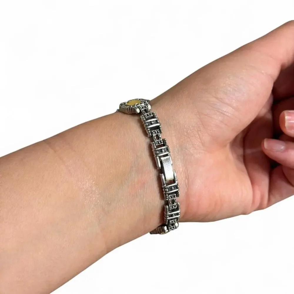 Beautiful silver watch with gold